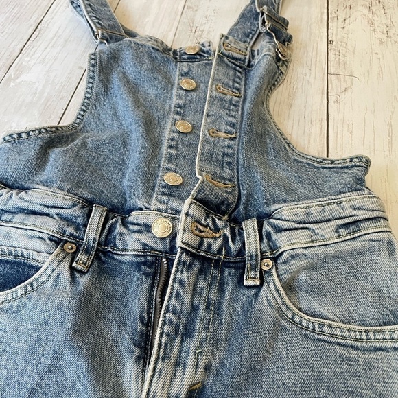 Free People Jean Coverall Size 25 Stone Beach Blue Color NWT - Picture 4 of 7